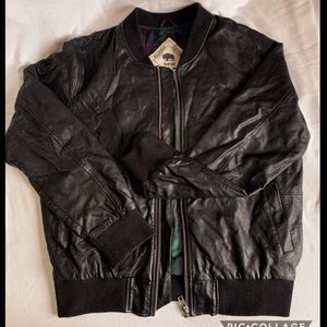 BELLFIELD Men’s Leather Bomber Jacket
